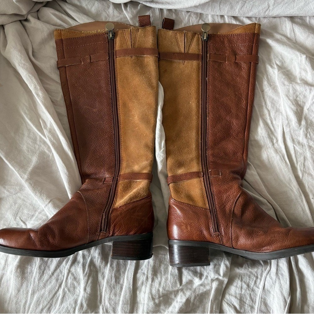 Brown Leather Tall Riding Boot Equestrian Designer 5.5 $395